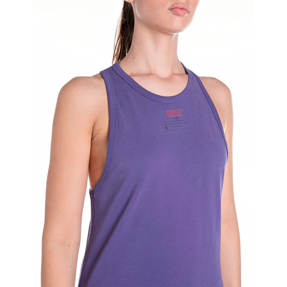 REPLAY MIDI ŠATY Z BAVLNENÉHO PIKÉ S POTLAČOM 