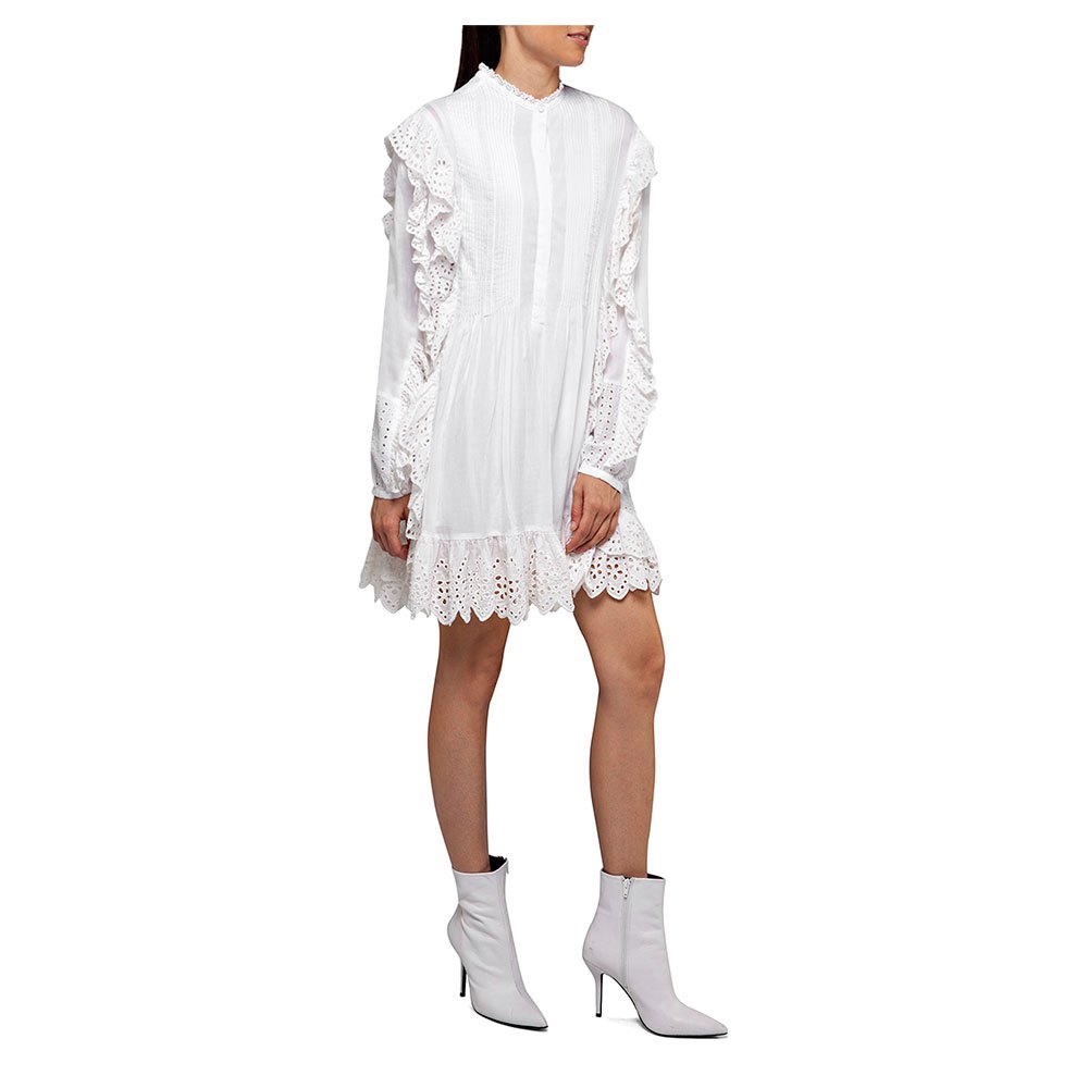 REPLAY ŠATY S DLOUHÝM RUKÁVEM A KRAJKOVÝMI VOLÁNY