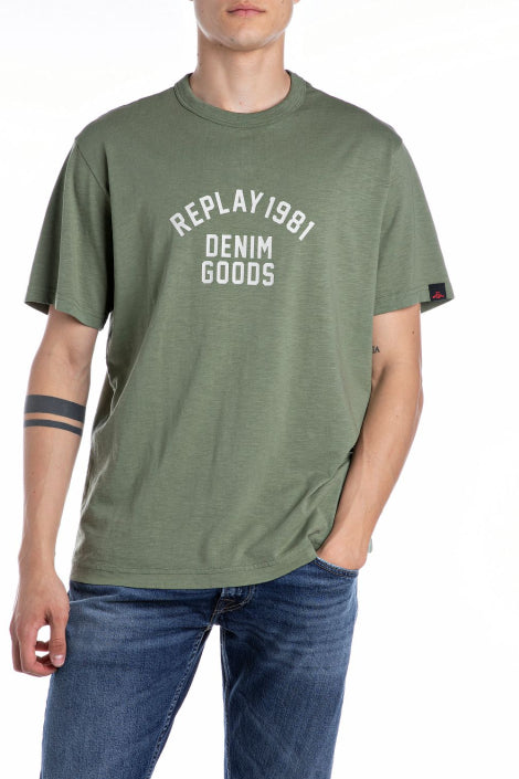 REPLAY PÁNSKE KRÁTKE TRIČKO S NÁPISOM 