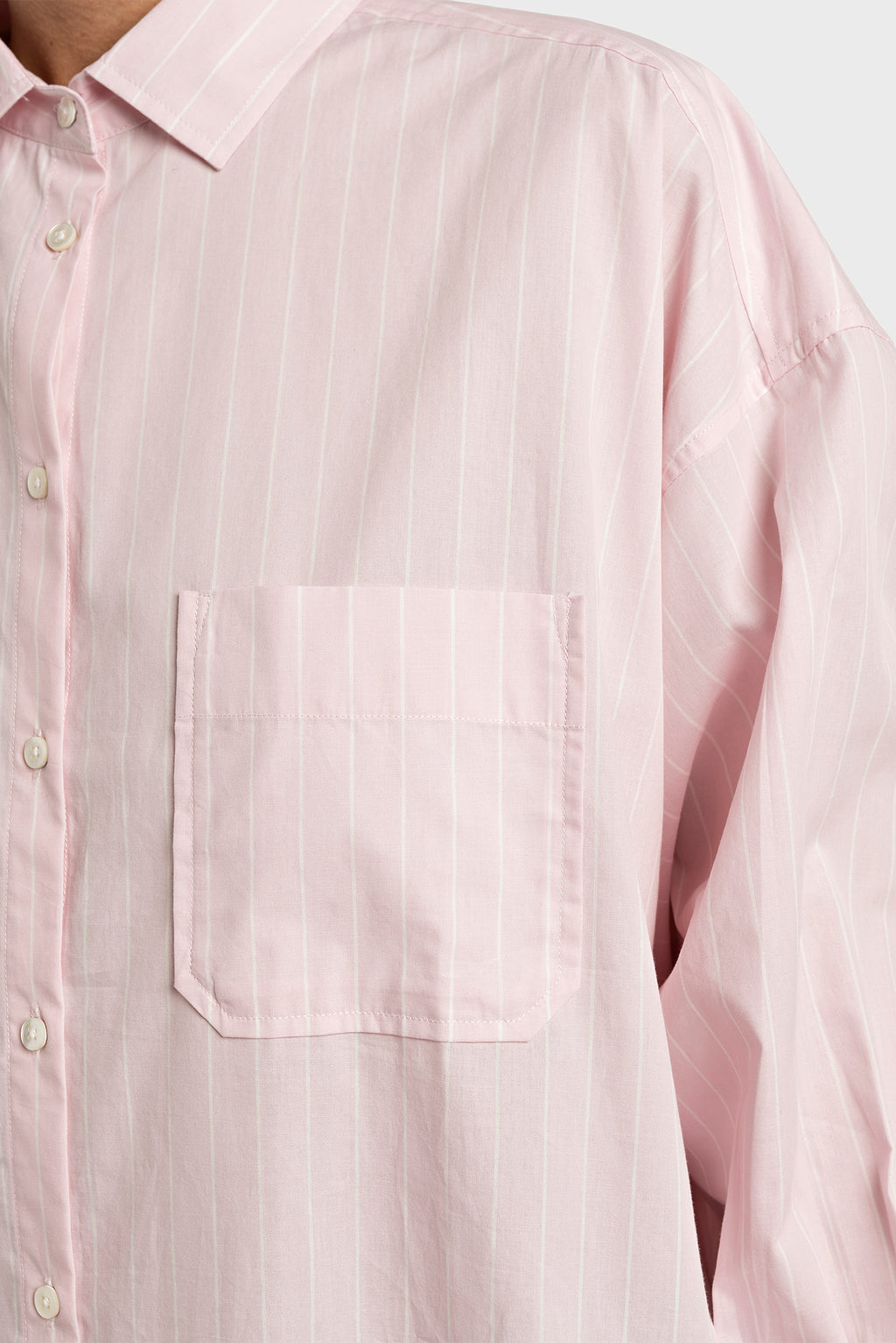 COMFORTABLE WOMEN'S REPLAY SHIRT IN STRIPED POPLIN