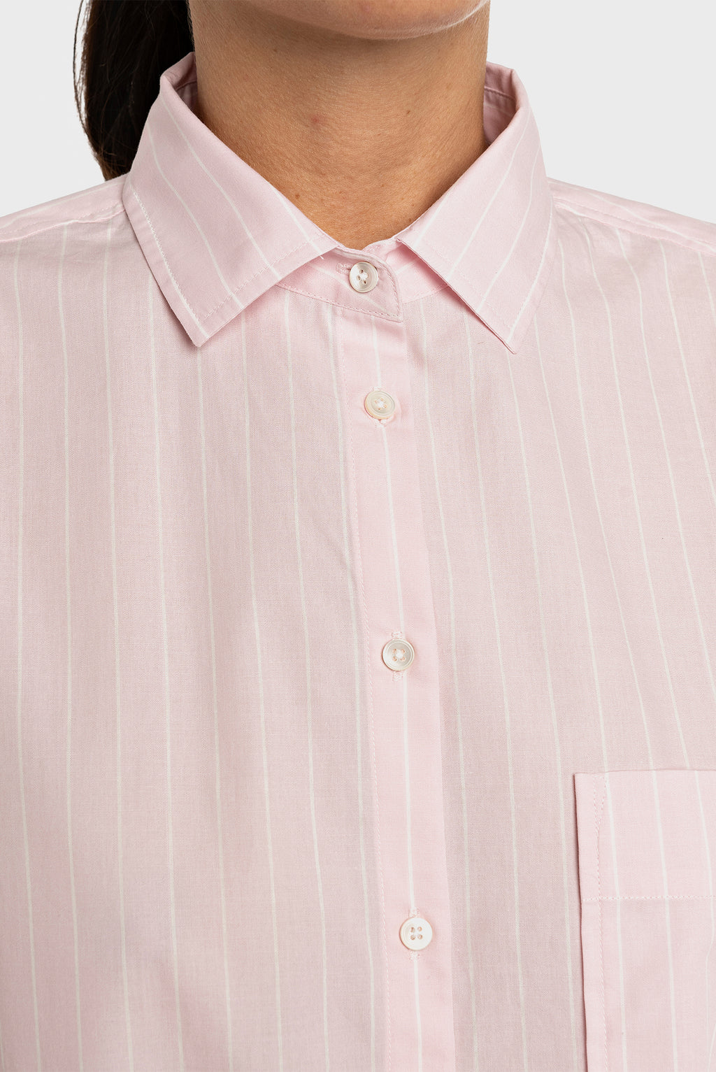 COMFORTABLE WOMEN'S REPLAY SHIRT IN STRIPED POPLIN